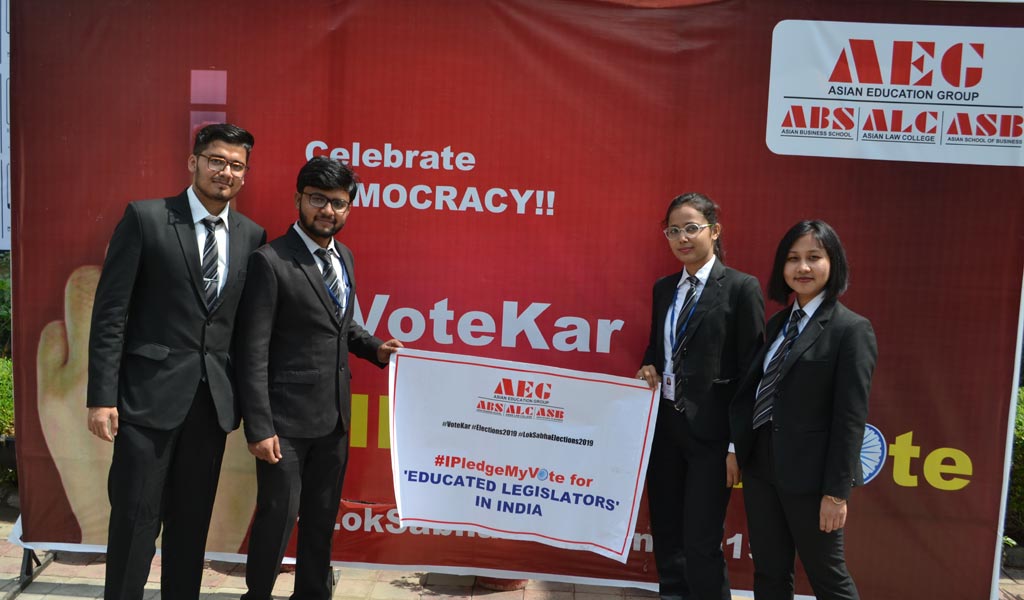 LLB & BALLB students of Asian Law College join Asian Education Group’s #IPledgeMyVote campaign for a better India with full